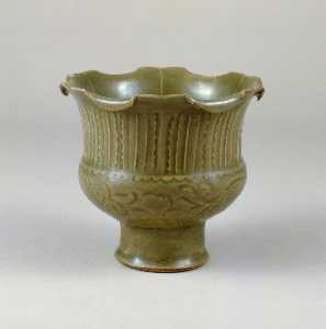 Site Of The Yaozhou Kiln - Foliate Vase with Carved Decoration