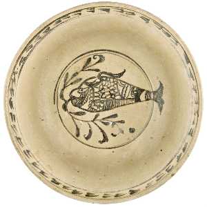 Danish Unknown Goldsmith - Bowl, with fish eating waterweed