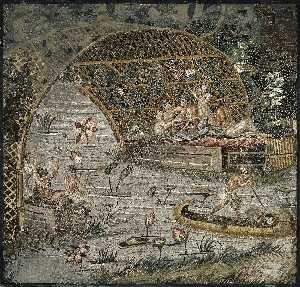 Danish Unknown Goldsmith - Scene from the Nile Mosaic of Palestrina