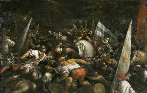 Francesco Bassano Ii - Battle Scene: Charles VIII Receiving the Crown of Naples