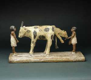 Danish Unknown Goldsmith - Funerary model of cow giving birth