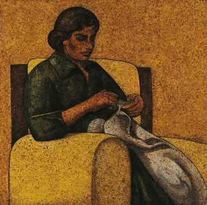 Louay Kayyali - Woman Sewing