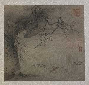 Yuan Dynasty - Plum Blossoms above Rocks and Wild Ducks
