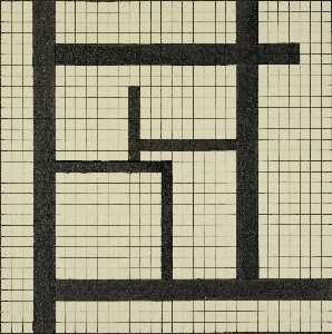 Friedrich Konrad Püschel - Bauhaus Dessau preliminary course 1926/27. Wassily Kandinsky. Dividual (grid) and inividual (black) design of the square