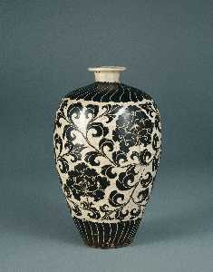 Danish Unknown Goldsmith - Bottle with Engraved Peonies