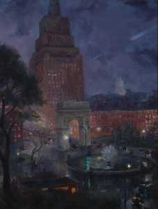 John Sloan - Wet Night, Washington Square