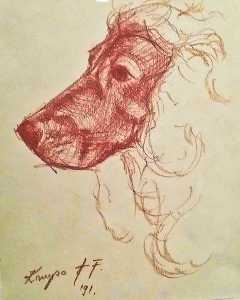 Krupa - Sketch of the dog-s head
