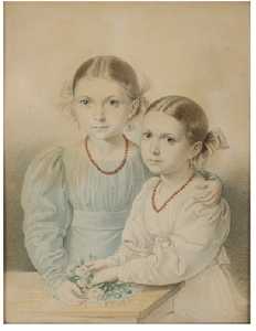 Josef Kriehuber - Austrian Family, The Daughters