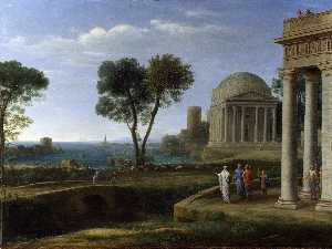 Claude Lorrain (Claude Gellée) - Landscape with Aeneas at Delos