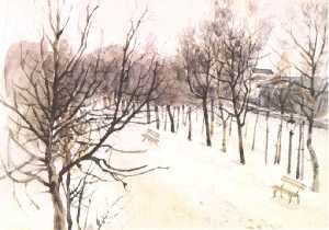 Vasily Surikov - Zubovsky boulevard in winter