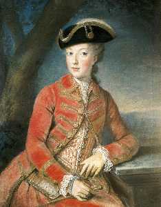 Joseph Kreutzinger - Marie Antoinette in a red hunting costume